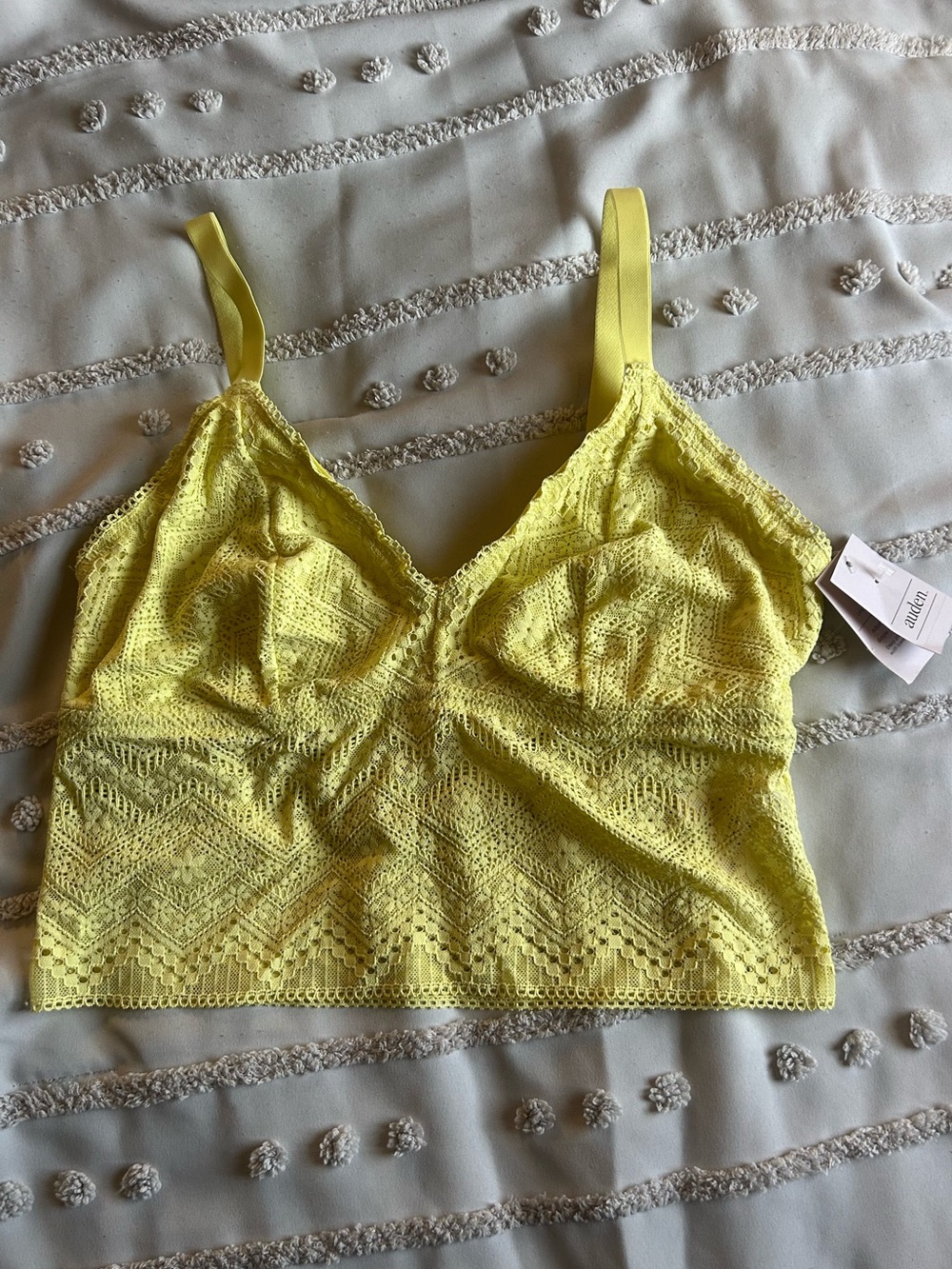 Auden Lace Longline Bralette - Lemon Yellow size XL